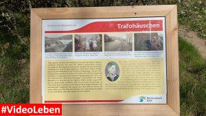 Hinweisschild Trafohäuschen in Wollseifen - lost places - Geisterdorf im Nationalpark Eifel - Videoleben