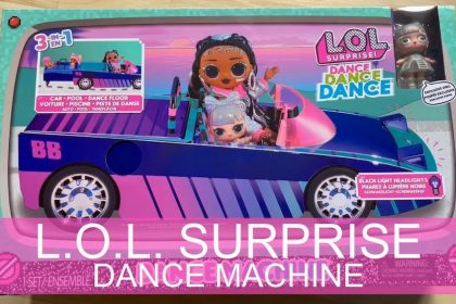 LOL Surprise Dance Machine Car mit exklusiver Puppe, Surprise Pool - Dance Floor & Magic Blacklight