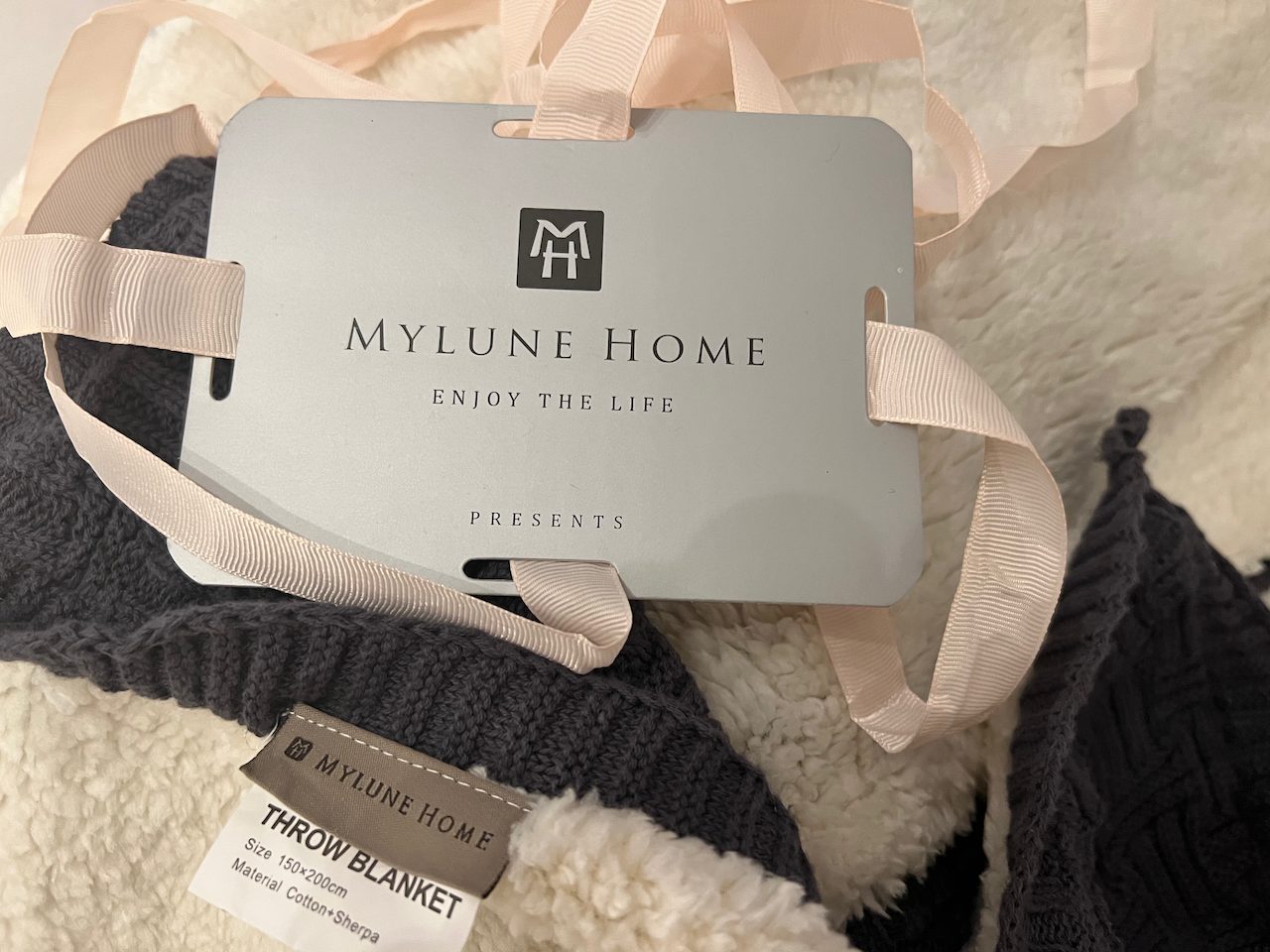 MYLUNE HOME - Kuscheldecke - Weiche Sherpa Baumwolle und grob gewebtes Plaid Strickmuster getestet von videoleben