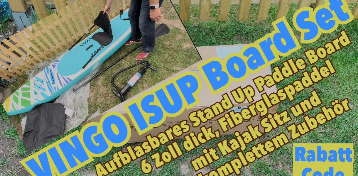 VINGO ISUP Board Set - Stand Up Paddle Board mit Kajak-Sitz und Paddel - getestet von Videoleben