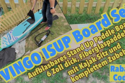 VINGO ISUP Board Set - Stand Up Paddle Board mit Kajak-Sitz und Paddel - getestet von Videoleben