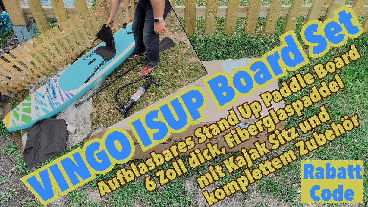VINGO ISUP Board Set - Stand Up Paddle Board mit Kajak-Sitz und Paddel - getestet von Videoleben
