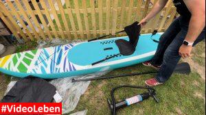 mit Sitz VINGO ISUP Board Set - Stand Up Paddle Board mit Kajak-Sitz und Paddel - getestet von Videoleben