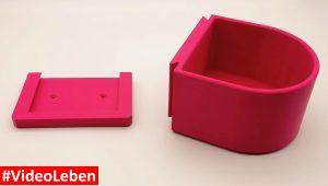 3DMTDesignDruck - Hundenapf mit Wandhalterung - rot - getestet von Videoleben von familyeller