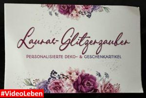 Visitenkarte groß - Produkttest Hundenapf -Kokosschale Lauras Glitzerzauber - personalisierte Deko- und Geschenkartikel - getestet von Videoleben von familyeller