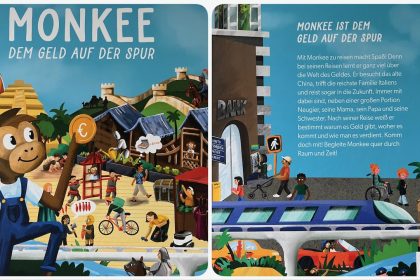 Vorstellung Wimmelbuch Monkee - Dem Geld auf der Spur - sowie Sparmöglichkeiten mit der App durch videoleben von familyeller