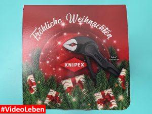 Verpackung - Mini-Wasserpumpenzange KNIPEX Cobra XS in festlicher Weihnachtskugel - gezeigt von videoleben von familyeller