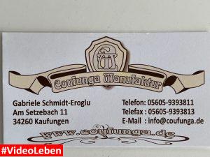 Visitenkarte - Produkttest Schokolade - Senf - Konfitüre und Essig von Schmeggewoehlerchen bzw Coufunga Manufaktur - Rezeptfamilie getestet von Videoleben von Familyeller