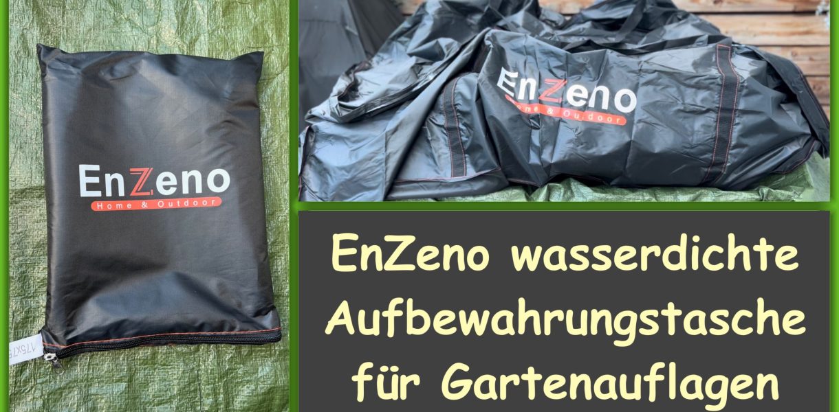Produkttest - Enzeno Aufbewahrungstasche für Gartenauflagen - getestet von videoleben von familyeller