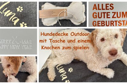 Produkttest - Hundedecke Outdoor mit Tasche und einem Knochen zum spielen von Einzelfabrikate - getestet von videoleben von familyeller