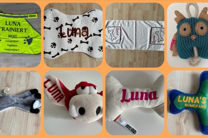 Produkttest - personalisierte Utensilien für Hunde von MEINZ4U - getestet von videoleben von familyeller