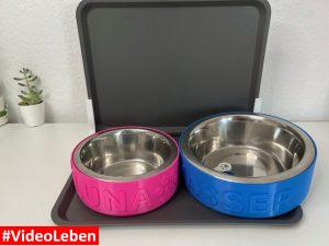 Spritzschutz - Produkttest - Hundenäpfe und Hundenapfunterlage mit Rückenteil sowie Einkaufschips InfiniToolsDesign - getestet von videoleben von familyeller
