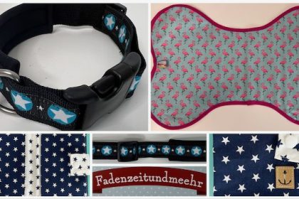 Produktvorstellung Hundehalsband , Futterunterlage und eine Hülle für den Pass von Fadenzeitundmeehr - getestet von Videoleben von Familyeller