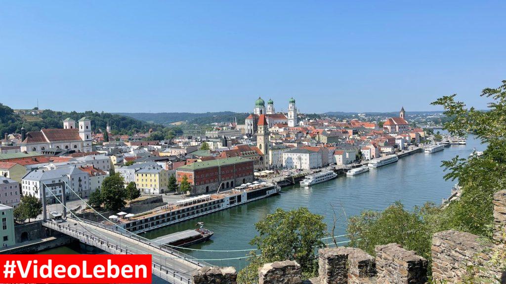 Blick auf Passau - Burganlage Veste Oberhaus - videoleben von familyeller