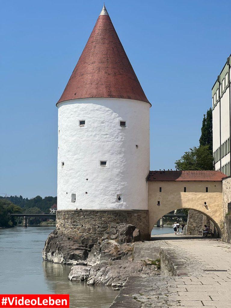 Turm an der Inn in Passau mit videoleben von Familyeller