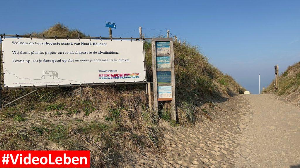 Strandzugang schönster Strand von Noordholland Strand Heemskerk videoleben von Familyeller