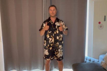 RuanMM - Herren-Pyjama-Set aus Satin - vorgestellt von videoleben von familyeller