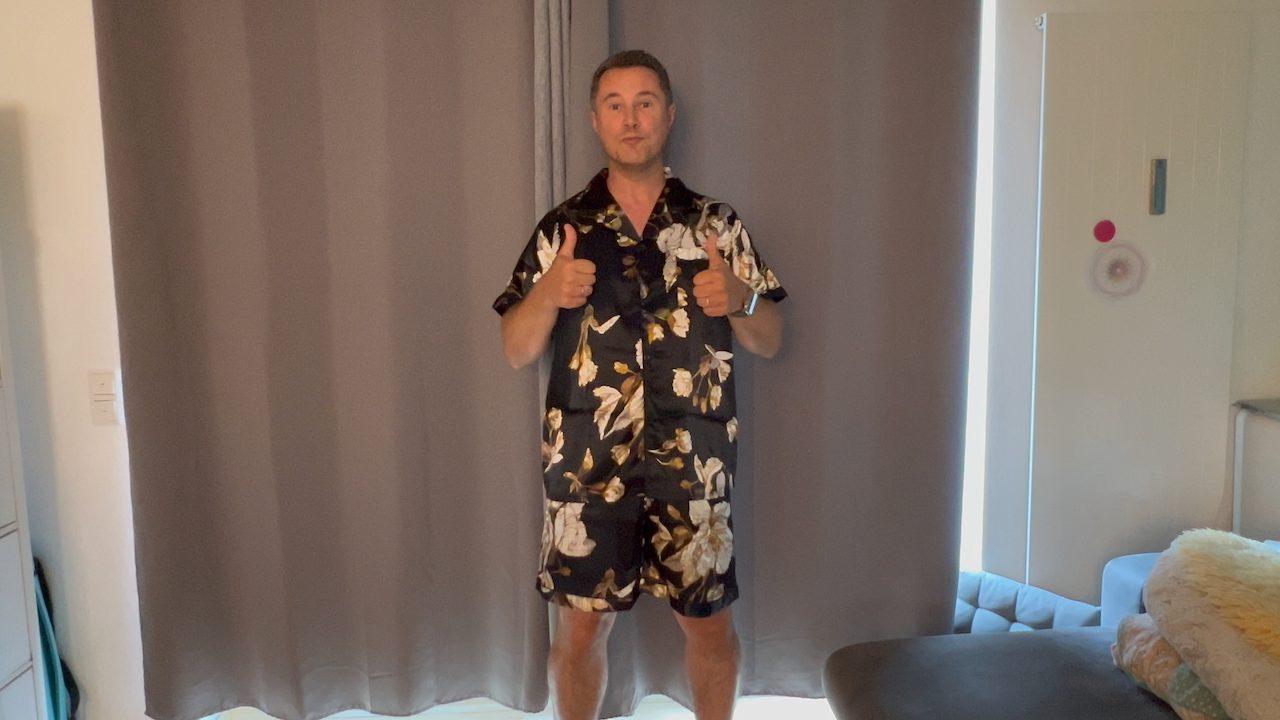 RuanMM - Herren-Pyjama-Set aus Satin - vorgestellt von videoleben von familyeller