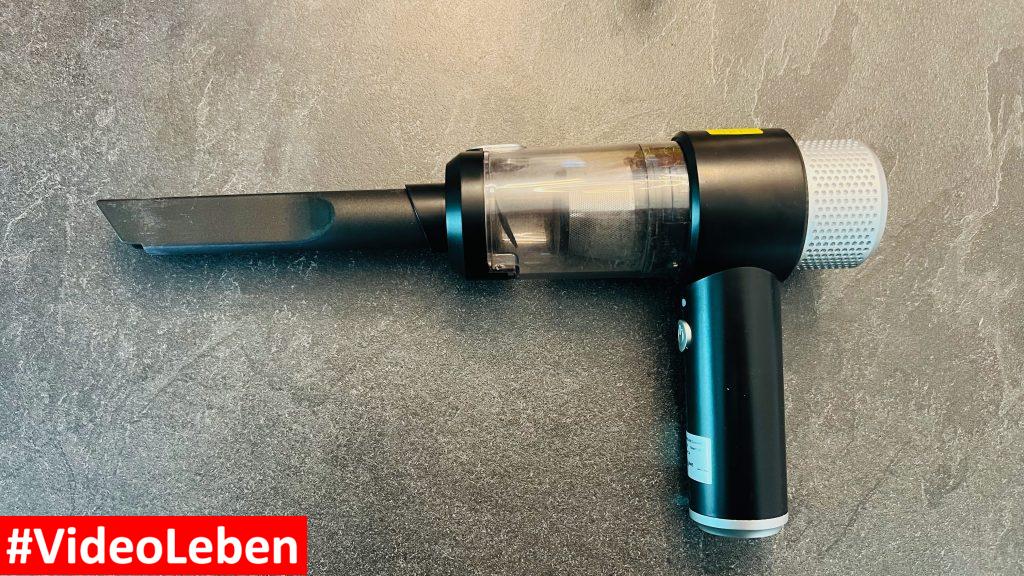 schmaler Saugaufsatz Dealswin kabelloser 4-in-1 Handstaubsauger, Vakuumierer, Druckluftspray und Luftpumpe - vorgestellt von videoleben von familyeller