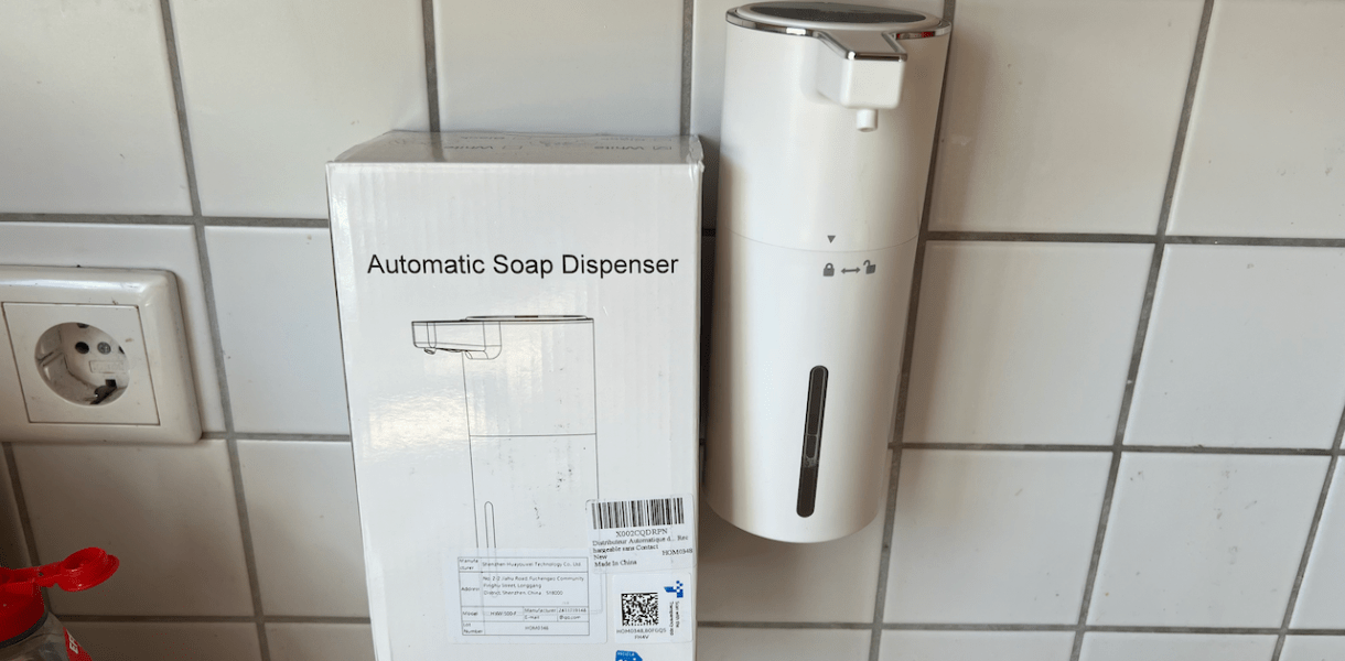 automatischer Seifenspender mit USB-C und Wandhalterung - beit videoleben von familyeller