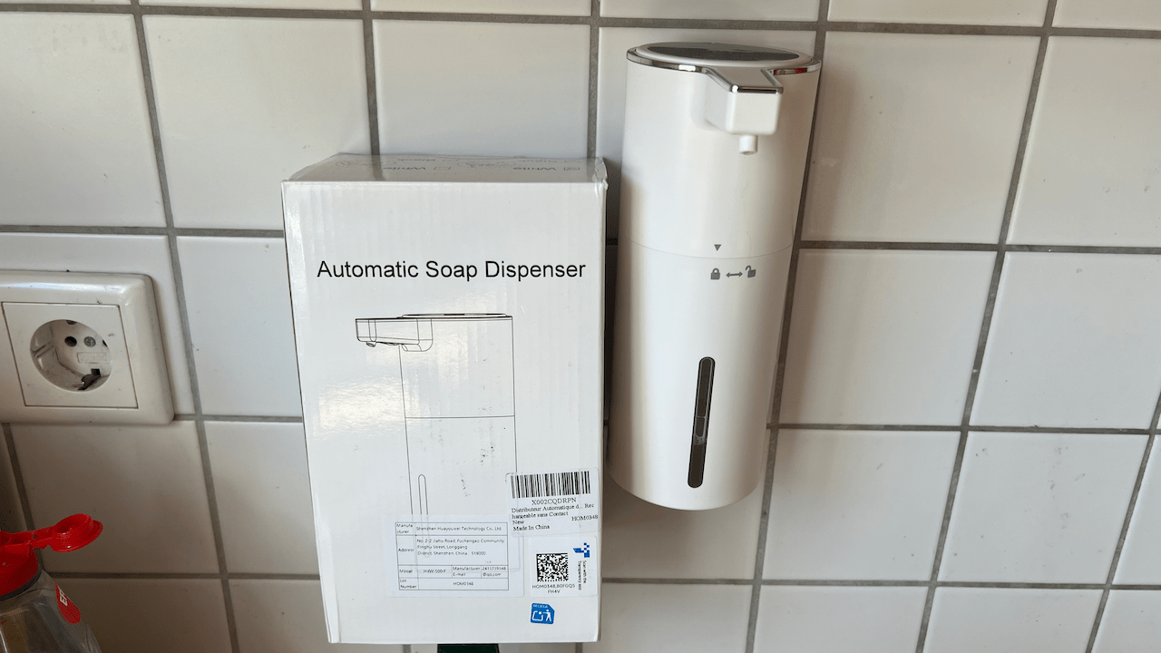 automatischer Seifenspender mit USB-C und Wandhalterung - beit videoleben von familyeller