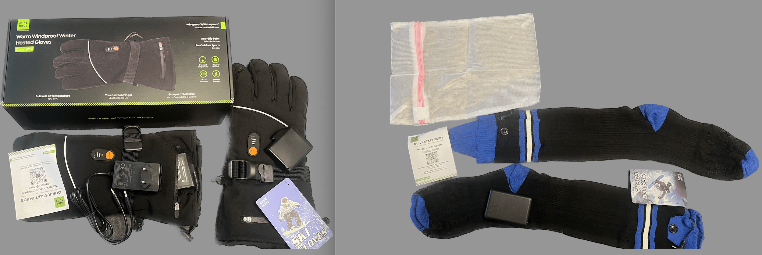 Minthouz beheizbare Socken und Handschuhe für Damen und Herren - vorgestellt von videoleben von familyeller
