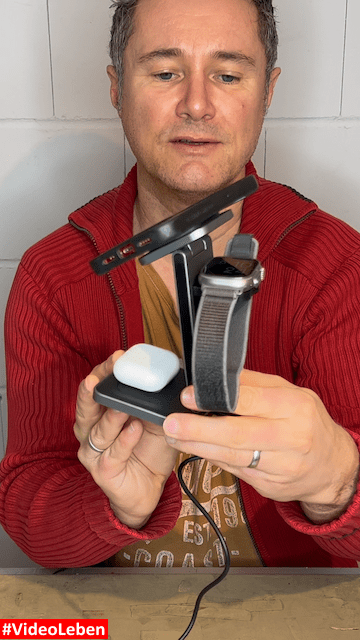 3 Geräte laden hoch - Tegler 3-in-1 MagSafe Ladegerät – Kabelloses Ladegerät für iPhone, Apple Watch und AirPods, faltbar - vorgestellt von videoleben von familyeller
