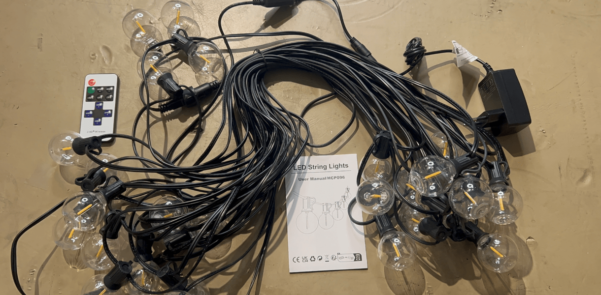 Die perfekte G40 LED Lichterkette für draußen und drinnen - vorgestellt von videoleben von familyeller