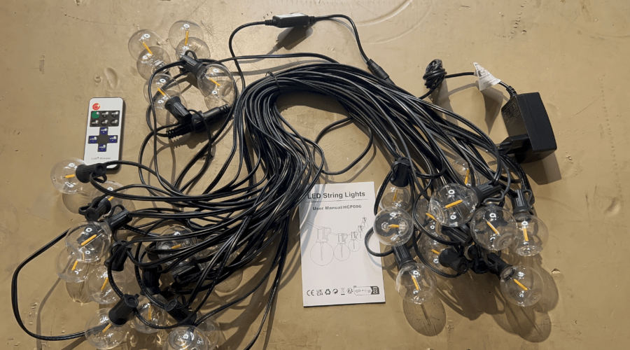 Die perfekte G40 LED Lichterkette für draußen und drinnen - vorgestellt von videoleben von familyeller