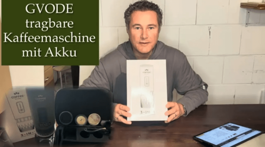 GVODE Tragbare Kaffeemaschine mit Akku, 3-in-1 Mobile Espressomaschine - vorgestellt von videoleben von Familyeller