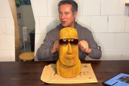 Moai Osterinsel Gartenfigur - vorgestellt von videoleben von familyeller