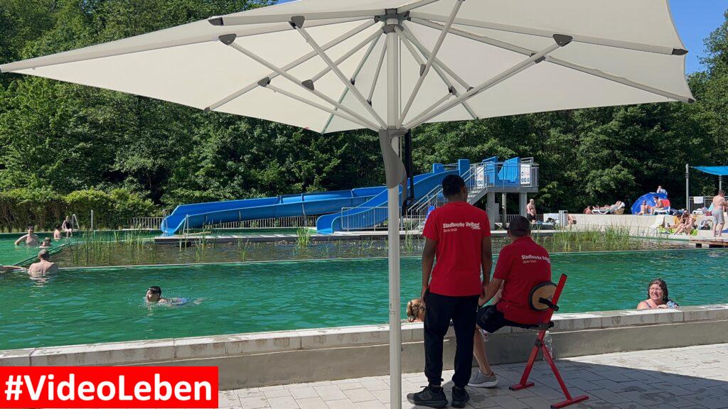 Wasserrutschen mit Bademeister - NizzaBad - neues Naturfreibad in Velbert Langenberg - vorgestellt von videoleben von familyeller