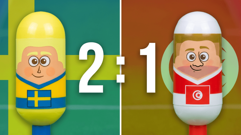 2 zu 1 im Gruppenspiel in Gruppe F zwischen Schweden vs. Tunesien | Fußball-Weltmeisterschaft 2026 - vorgestellt von videoleben von familyeller