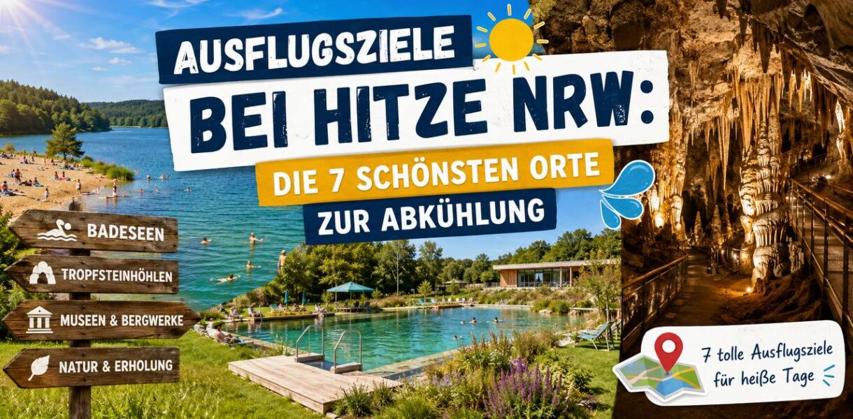 Ausflugsziele bei Hitze NRW – Übersichtsbild zu den schönsten Ausflugszielen