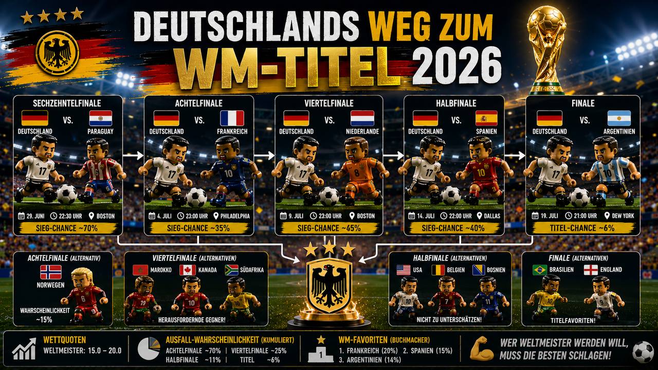 Deutschlands Weg zum WM-Titel 2026 – Alle Termine, Gegner & Spielorte