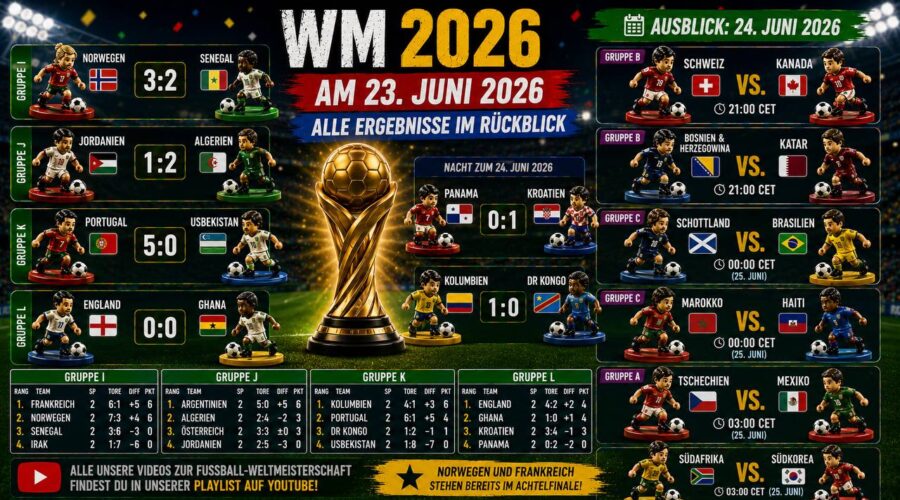 WM 2026 am 23. Juni – Spielbericht und Ergebnisse