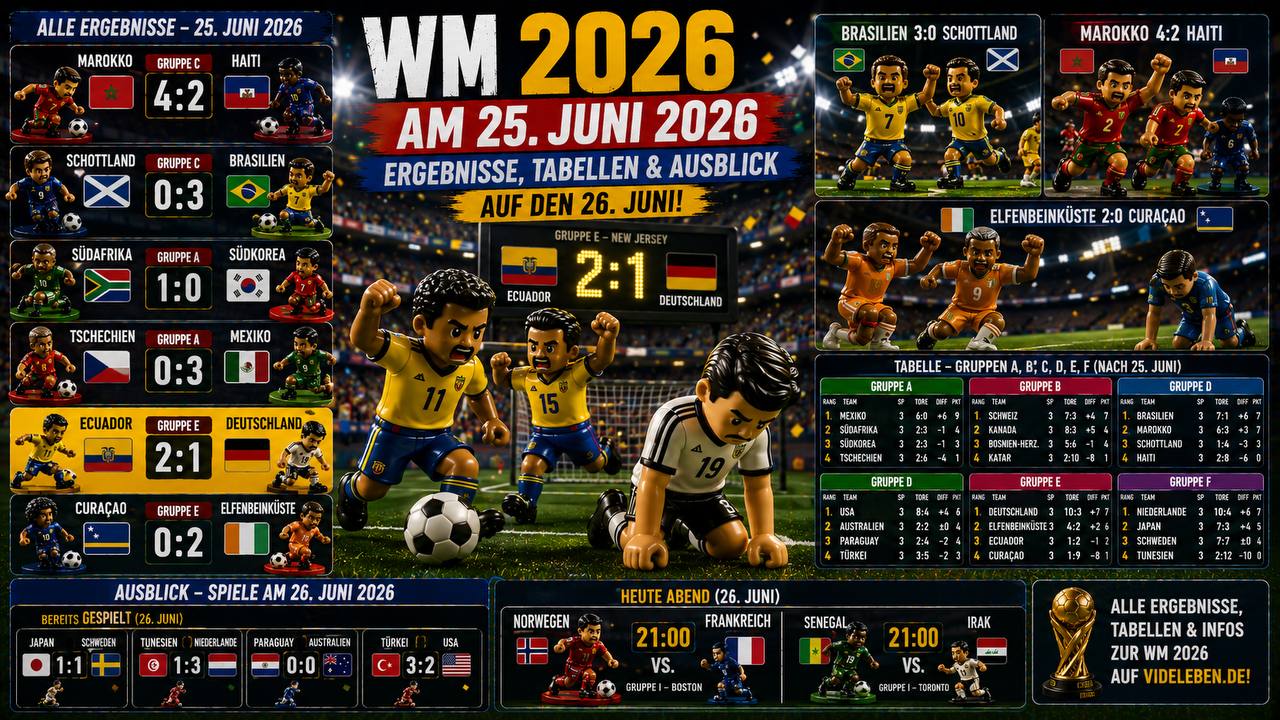 WM 2026 am 25. Juni – Ergebnisse, Tabellen und Ausblick auf den 26. Juni