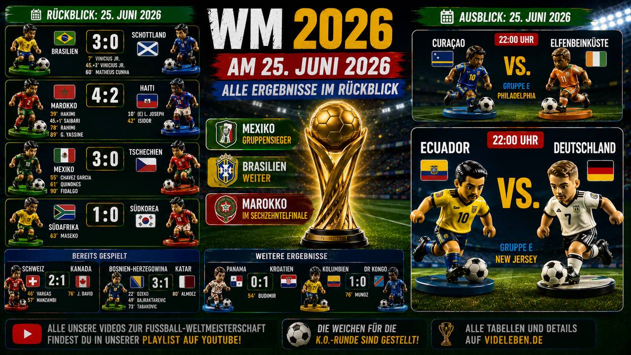 WM 2026 am 25. Juni – Ergebnisse, Tabellen und Ausblick 26. Juni