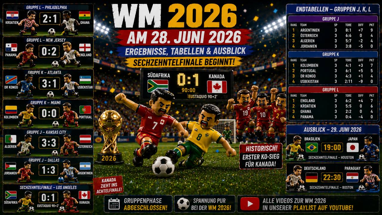 WM 2026 am 28. Juni – Gruppenphase endet, Sechzehntelfinale beginnt