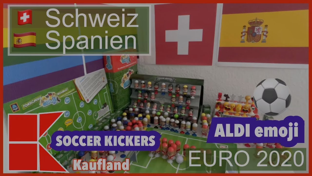 Viertelfinale Schweiz Spanien gespielt mit den Kaufland Soccer Kickers und den ALDI Emojis