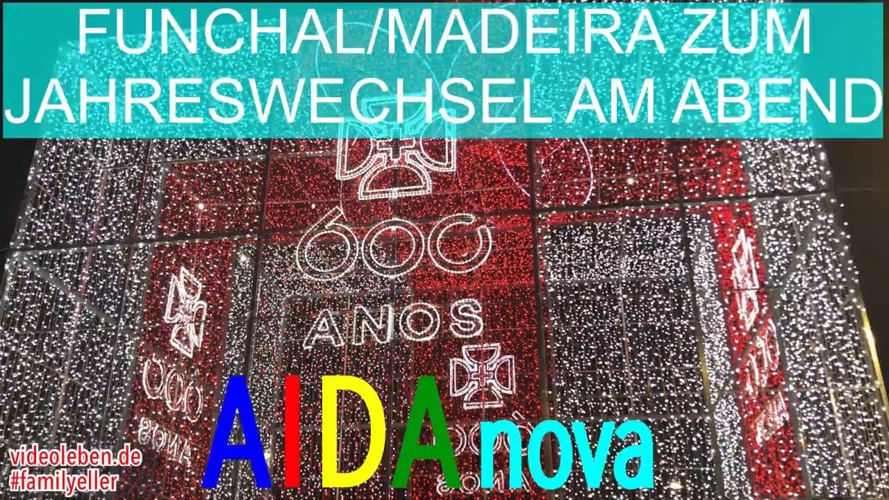 Funchal am Abend zum Jahreswechsel auf Madeira