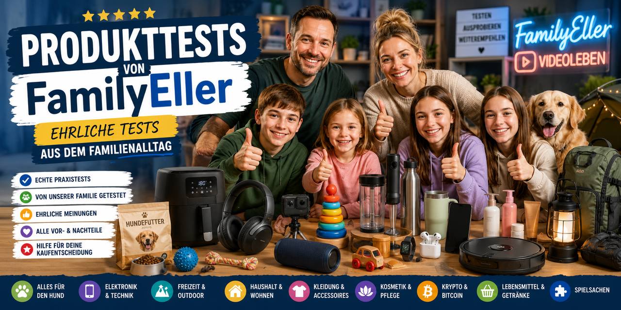 Produkttests von FamilyEller auf videoleben.de – Unabhängige Produktbewertungen und Testberichte aus Haushalt, Elektronik, Kosmetik, Lebensmittel, Kleidung und Outdoor
