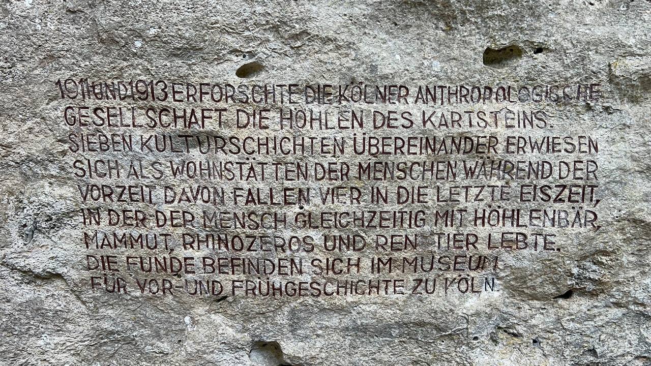 Informationstafel über Germanen an der Kakushöhle