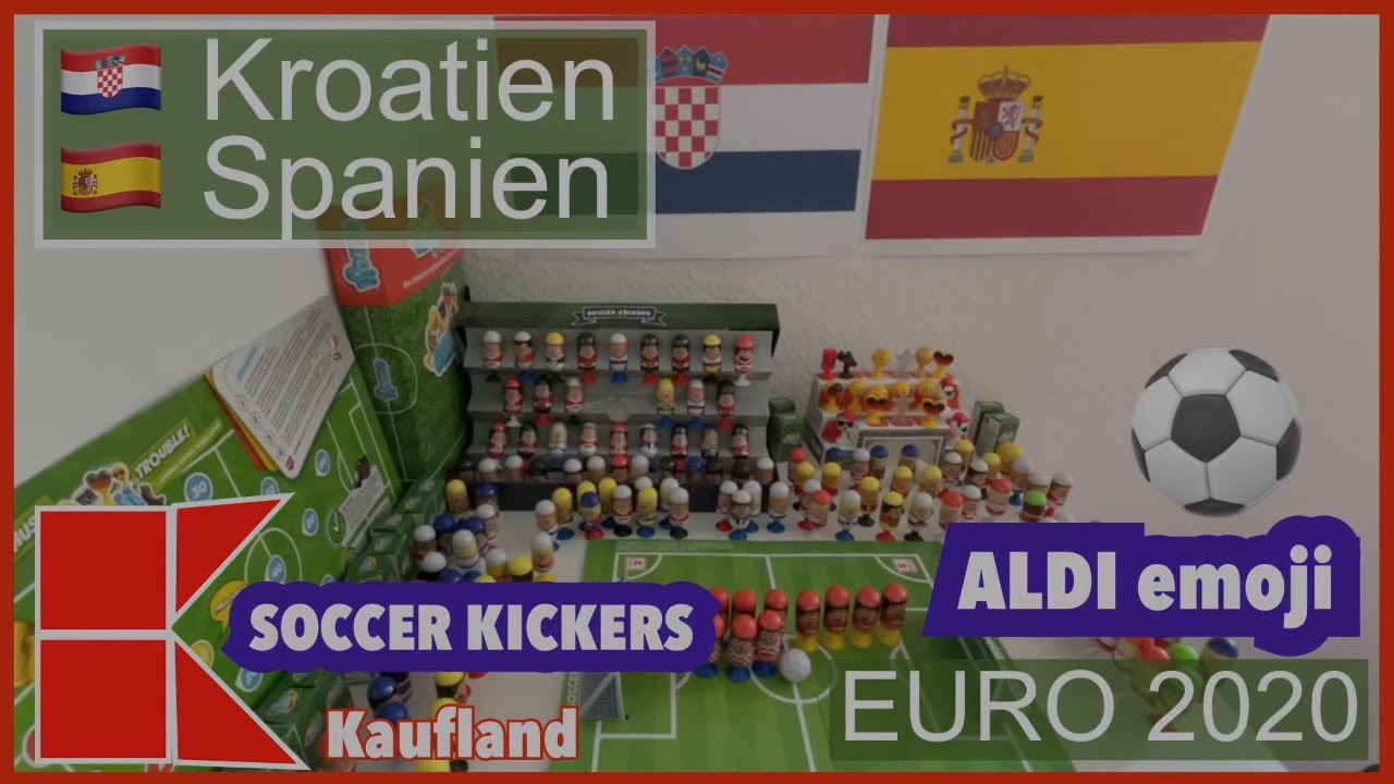 Achtelfinale Kroatien Spanien gespielt mit den Kaufland Soccer Kickers und den ALDI Emojis