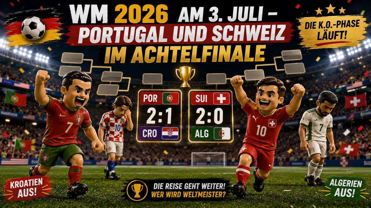 WM 2026 am 3. Juli – Portugal und Schweiz im Achtelfinale, Aus für Kroatien und Algerien