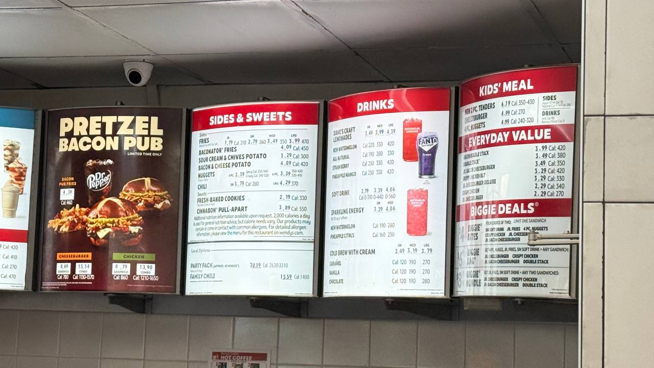 Abendessen bei Wendys in Anna Maria Island, Florida
