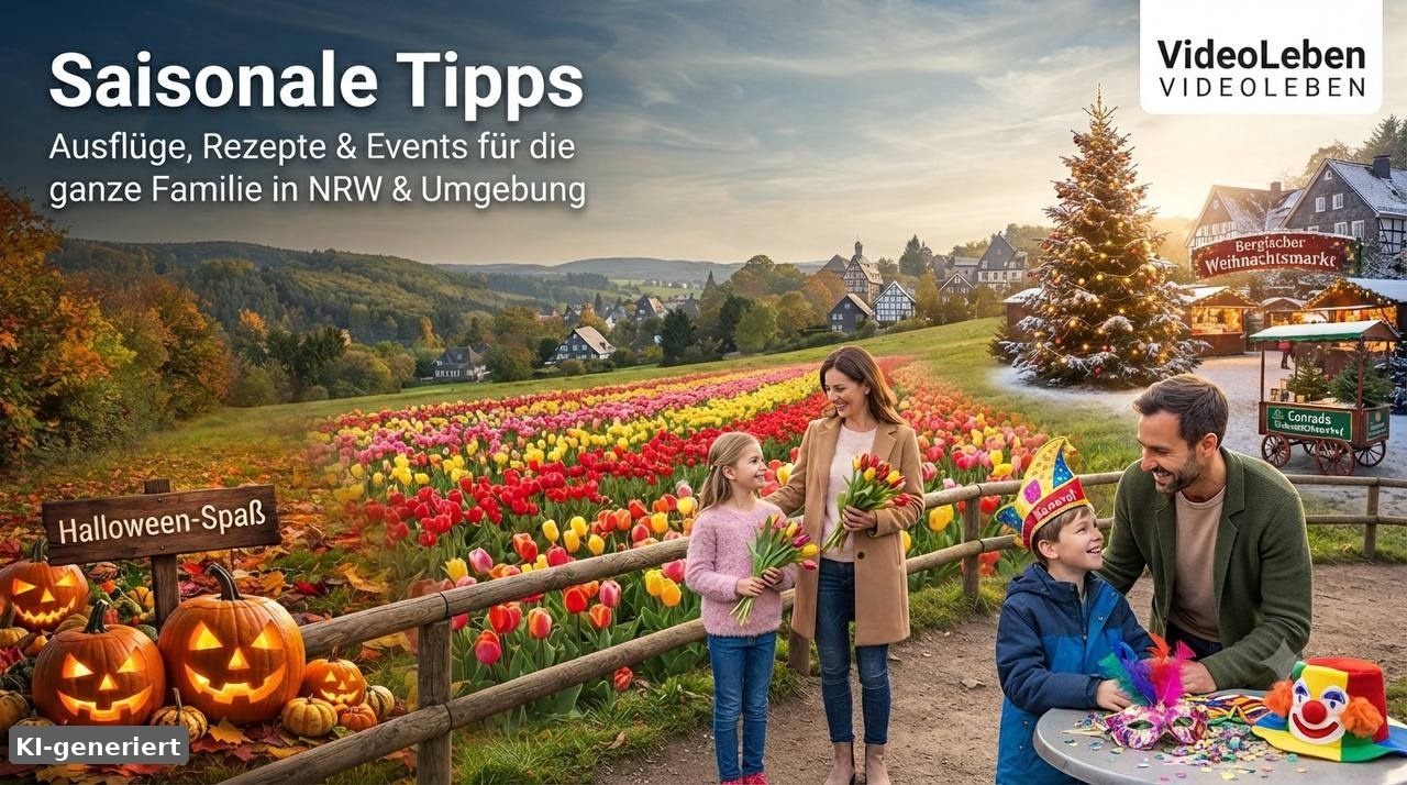KI-generiertes Beitragsbild: Halloween Spezial Familie Eller im Tulpenfeld