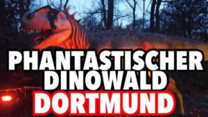 Phantastischer Dinowald im Lichter-Weihnachtsmarkt Dortmund – leuchtende Dinosaurier im Fredenbaum-Park