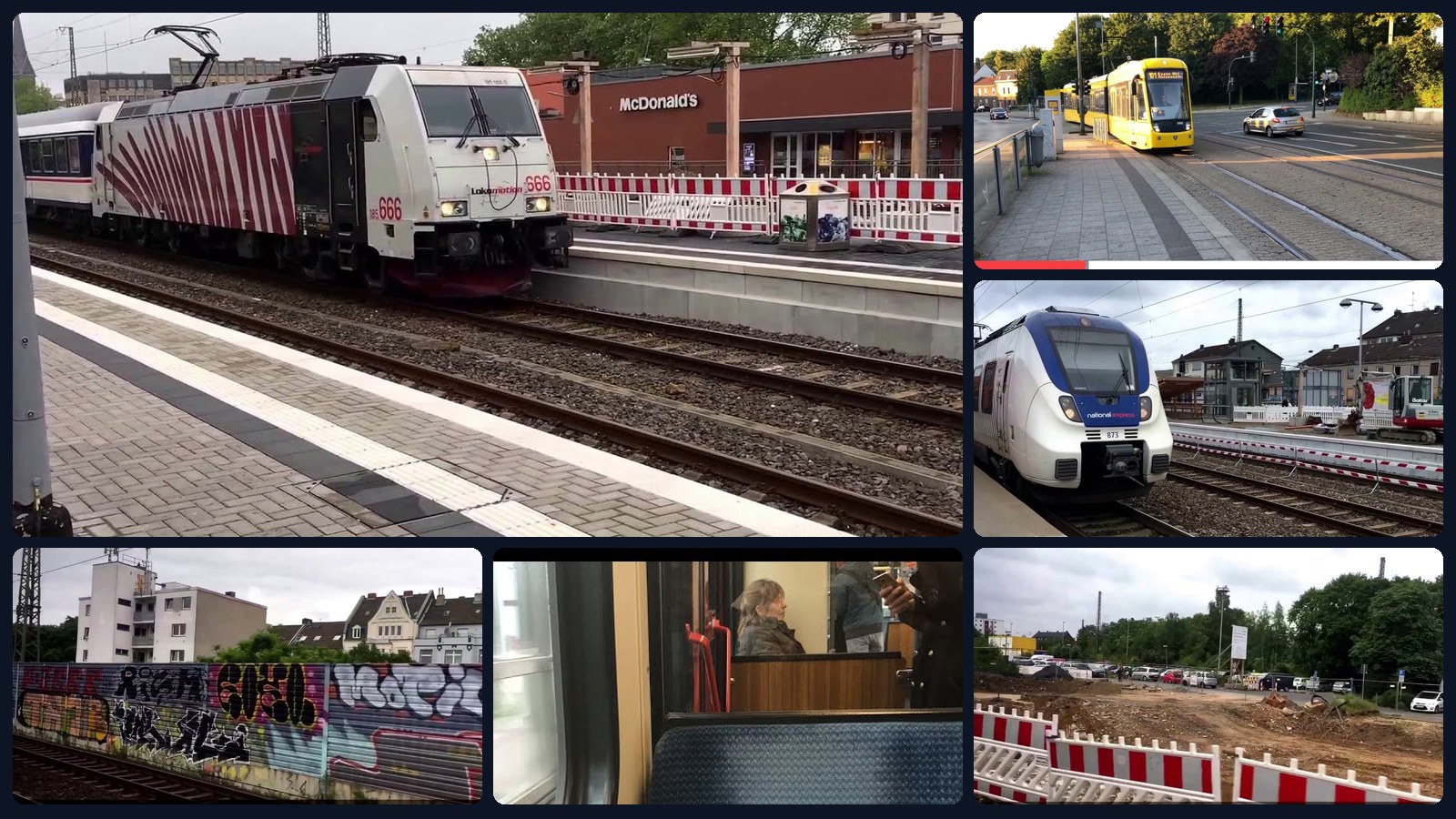 Bahnfahrten in NRW – Collage unserer Videos von S-Bahn, RB, RE, ICE und Tram