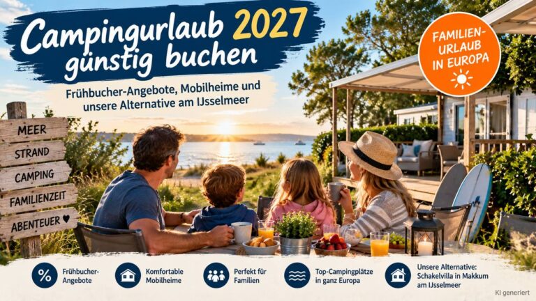 Campingurlaub 2027 günstig buchen: Frühbucher-Angebote, Mobilheime und unsere Alternative am IJsselmeer